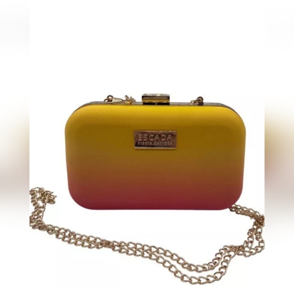 ESCADA Fiesta Carioca Crossbody Shoulder Clutch Hard Case Purse